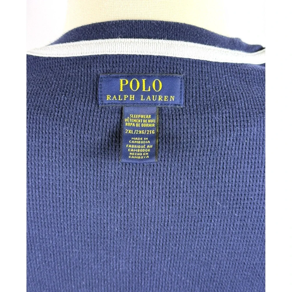 Polo Ralph Lauren Men's Blue Thermal Waffle Knit Cotton Sleepwear 2XL